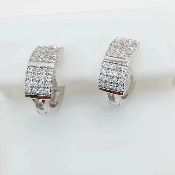 "925 Sterling Silver Cubic Zirconia Earrings, U19254661 - Picture 1 of 11